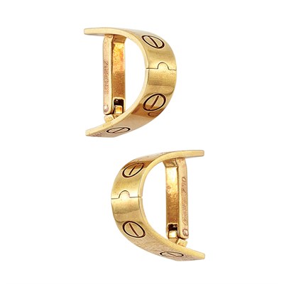 Lot 96 - Pair of Gold 'Love' Cufflinks, Cartier