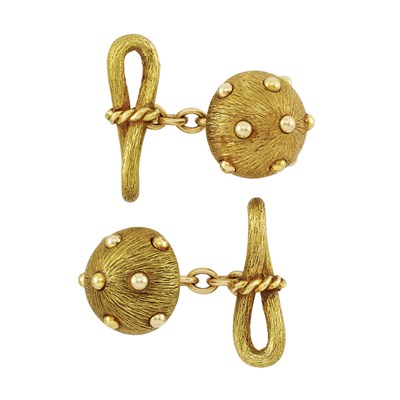 Lot 287 - Pair of Gold Cufflinks, Tiffany & Co., Schlumberger