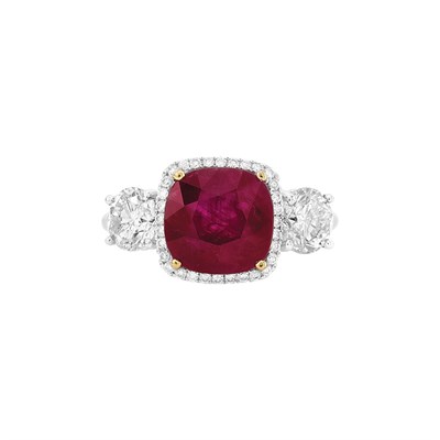 Lot 226 - White Gold, Ruby and Diamond Ring