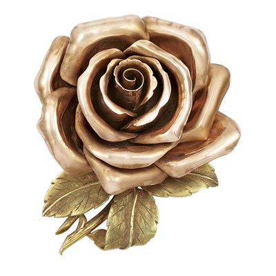 Lot 383 - Retro Two-Color Gold Rose Clip
