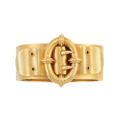 Lot 364 - Antique Gold Buckle Bangle Bracelet