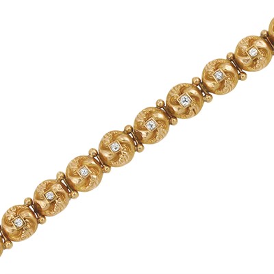 Lot 67 - Antique Gold and Diamond Bracelet