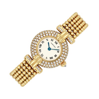 Lot 133 - Lady's Gold and Diamond 'Cougar' Wristwatch, Cartier