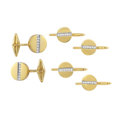 Lot 100 - Gold and Diamond Dress Set, Aldo Cipullo