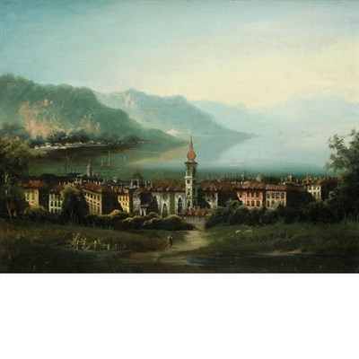 Lot 58 - Attributed to Ferdinand Lepie Lake Traunsee...
