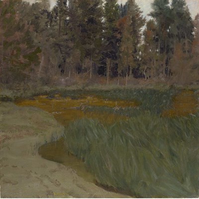 Lot 35 - Ben Foster American, 1852-1926 Forest Edge...
