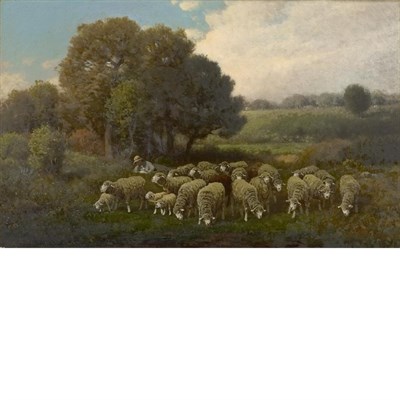 Lot 81 - Charles T. Phelan American, b. 1840 A Flock of...