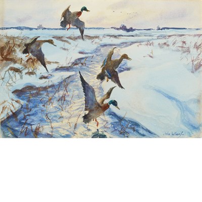 Lot 95 - John Whorf American, 1903-1959 Ducks in Flight...