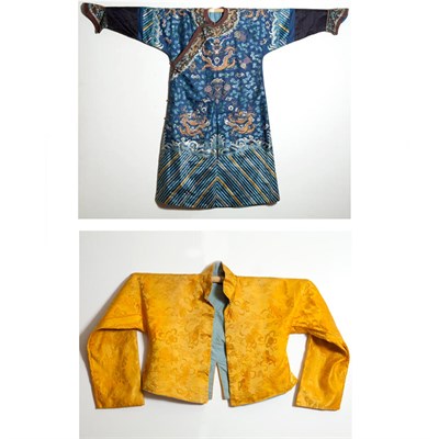 Lot 552 - Chinese Dragon Decorated Robe Length 52 inches;...