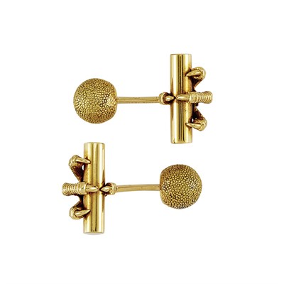 Lot 102 - Pair of Gold Cufflinks, Tiffany & Co., France