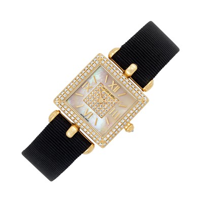 Lot 131 - Gold, Mother-of-Pearl and Diamond 'Classique' Wristwatch, Van Cleef & Arpels