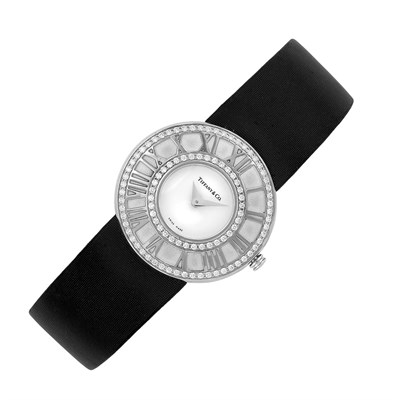 Lot 177 - White Gold and Diamond 'Atlas' Wristwatch, Tiffany & Co.