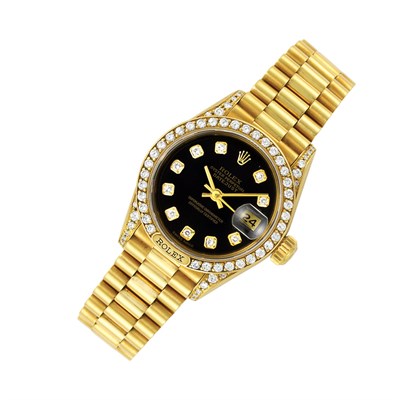 Lot 129 - Lady's Gold and Diamond Wristwatch, Rolex