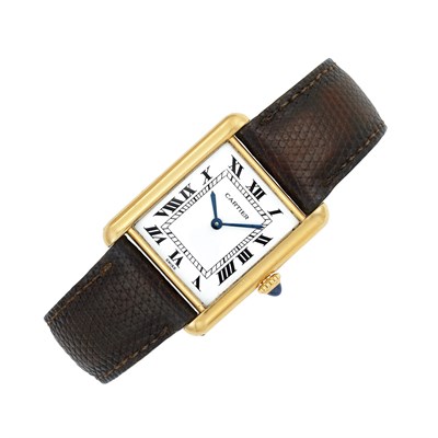 Lot 291 - Lady's Gold 'Tank' Wristwatch, Cartier, Paris