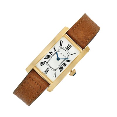 Lot 293 - Lady's Gold 'Tank Cintree' Wristwatch, Cartier, Paris