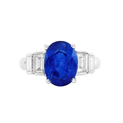 Lot 158 - Platinum, Sapphire and Diamond Ring