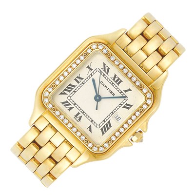 Lot 318 - Lady's Gold and Diamond 'Santos' Wristwatch, Cartier