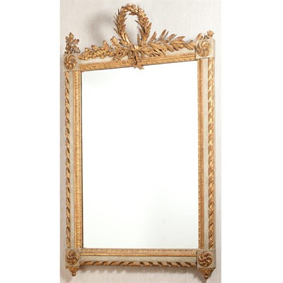 Lot 151 - Louis XVI Style Painted and Gilt-Wood Mirror...