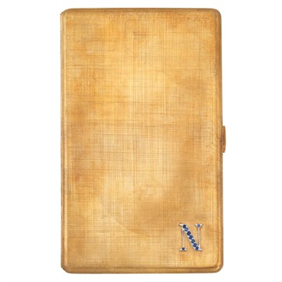 Lot 234 - Gold and Sapphire Cigarette Case, Buccellati