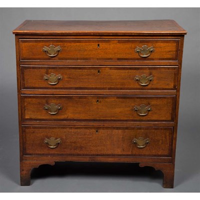 Lot 342 - Provincial George III Oak Chest of Drawers...