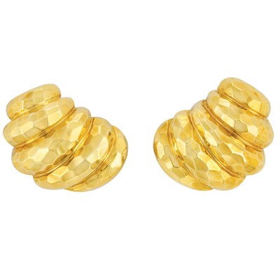 Lot 294 - Pair of Gold Earclips, Henry Dunay