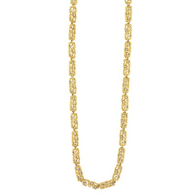 Lot 408 - Nugget Gold and Diamond Necklace, Boris
