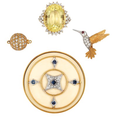 Lot 142 - Group of Gold, Diamond and Gem-Set Jewelry