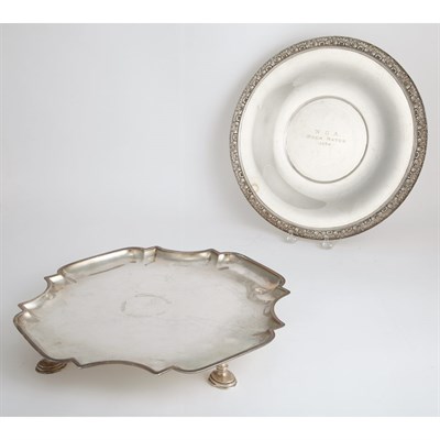 Lot 402 - English Silver Salver; And an American Silver...