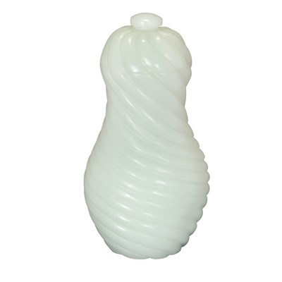 Lot 263 - Chinese Spiraled White Glass Jar and Cover...