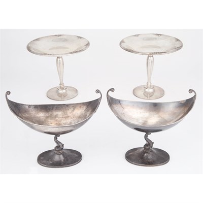 Lot 384 - Pair of Sterling Silver Compotes; And a Pair...