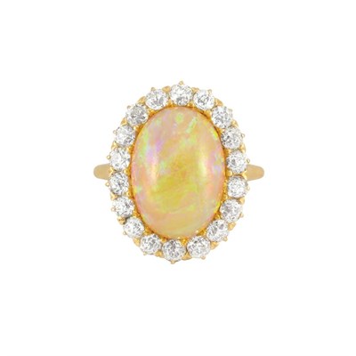 Lot 281 - Gold, Opal and Diamond Ring