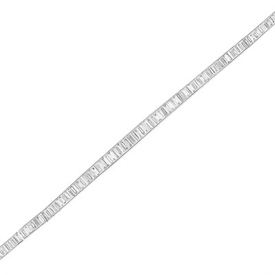 Lot 167 - White Gold and Diamond Bracelet