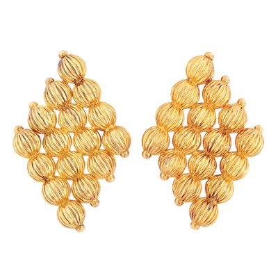 Lot 269 - Pair of Gold Earclips, Ilias Lalaounis