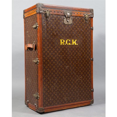 Lot 556 - Louis Vuitton Leather Shoe Trunk Initialled...