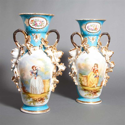 Lot 453 - Pair of Sevres Style Porcelain Vase Height 15...