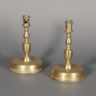 Lot 368 - Pair of Dutch Brass Candlesticks 18th/19th...