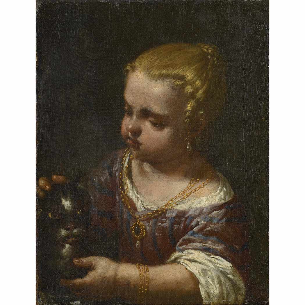 Lot 61 - Attributed to Antonio Amorosi A Girl with a...