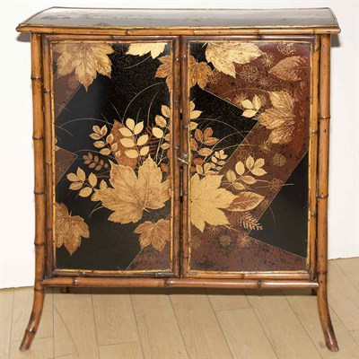 Lot 260 - Japaned and Bamboo Side Cabinet Height 35 1/2...