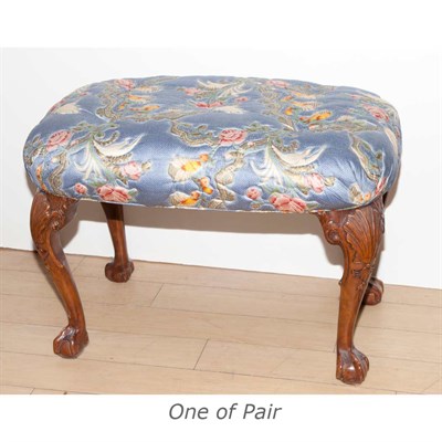 Lot 503 - Pair of George III Style Upholstered Mahogany...