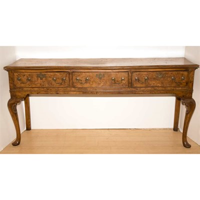 Lot 292 - Provincial Burl-Wood Welsh Dresser Base Height...