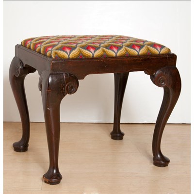 Lot 203 - George II Upholstered Dark Stained Mahogany...