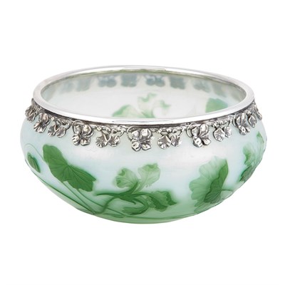 Lot 411 - Verrerie de Sevres Metal Mounted Acid-Etched...