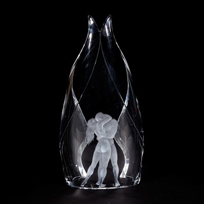 Lot 176 - Steuben Wheel Engraved Glass Sculpture Titled...