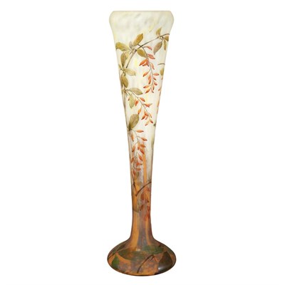 Lot 453 - Daum Art Nouveau Acid Etched and Enameled...