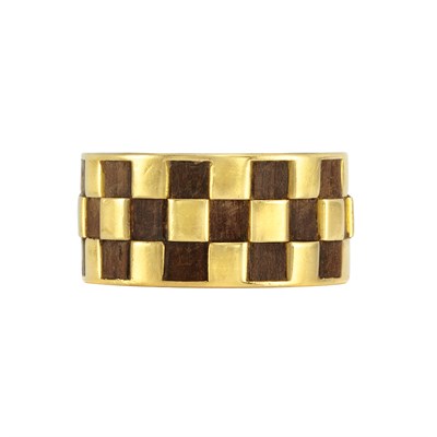 Lot 7 - Wide Gold and Wood Band Ring, Van Cleef & Arpels, France