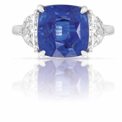 Lot 481 - Platinum, Sapphire and Diamond Ring