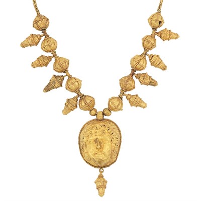 Lot 360 - Antique Gold Pendant-Necklace