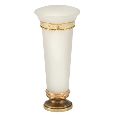 Lot 209 - Antique Silver, Silver-Gilt, Gold, White Agate and White Enamel Seal, Janesich, France