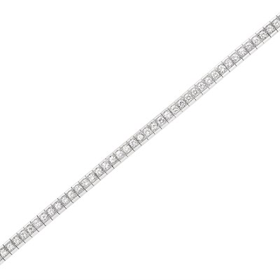 Lot 50 - Platinum and Diamond Straightline Bracelet, Oscar Heyman Bros.