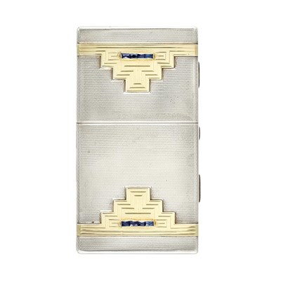 Lot 328 - Retro Sterling Silver, Silver Gilt, Gold and Sapphire Vanity, Cartier